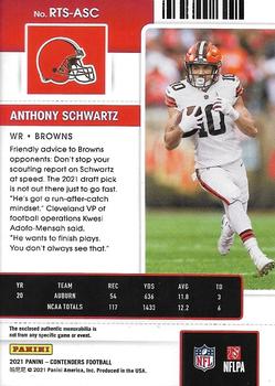 2021 Panini Contenders - Rookie Ticket Swatches #RTS-ASC Anthony Schwartz Back
