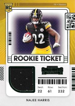 2021 Panini Contenders - Rookie Ticket Swatches #RTS-NHA Najee Harris Front