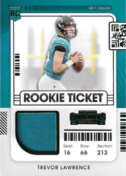 2021 Panini Contenders - Rookie Ticket Swatches #RTS-TRL Trevor Lawrence Front