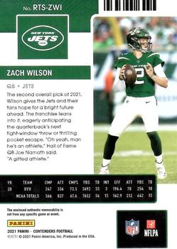 2021 Panini Contenders - Rookie Ticket Swatches #RTS-ZWI Zach Wilson Back