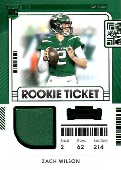 2021 Panini Contenders - Rookie Ticket Swatches #RTS-ZWI Zach Wilson Front