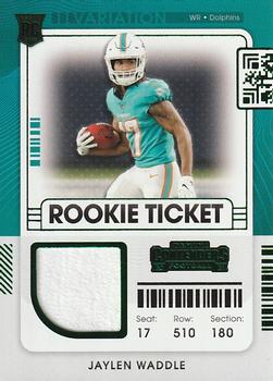 2021 Panini Contenders - Rookie Ticket Swatches Variation #RSV-JWA Jaylen Waddle Front