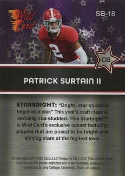 2021 Wild Card Alumination - Starbright Purple #SB-18 Patrick Surtain II Back