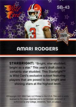 2021 Wild Card Alumination - Starbright Purple #SB-43 Amari Rodgers Back