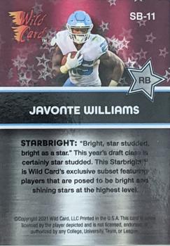 2021 Wild Card Alumination - Starbright Red Star Chase Pink #SB-11 Javonte Williams Back