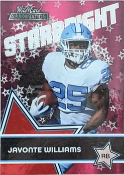 2021 Wild Card Alumination - Starbright Red Star Chase Pink #SB-11 Javonte Williams Front