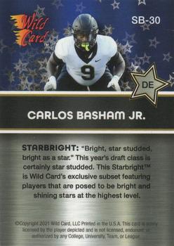 2021 Wild Card Alumination - Starbright Blue #SB-30 Carlos Basham Jr. Back