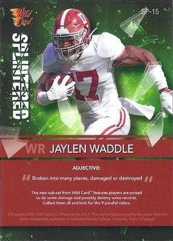 2021 Wild Card Alumination - Splintered Green #SP-15 Jaylen Waddle Back