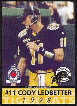 1998 Hamilton Tiger-Cats Police #NNO Cody Ledbetter Front