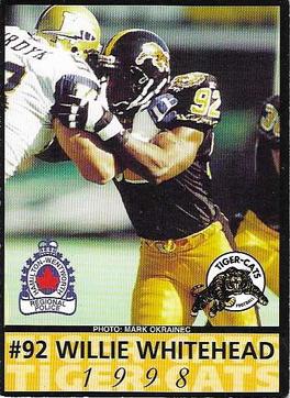 1998 Hamilton Tiger-Cats Police #NNO Willie Whitehead Front