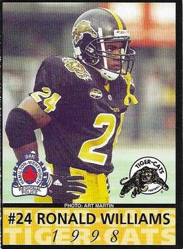 1998 Hamilton Tiger-Cats Police #NNO Ronald Williams Front