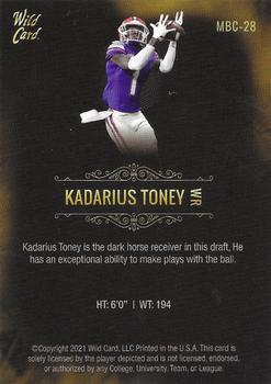 2021 Wild Card Matte - Gold #MBC-28 KaDarius Toney Back