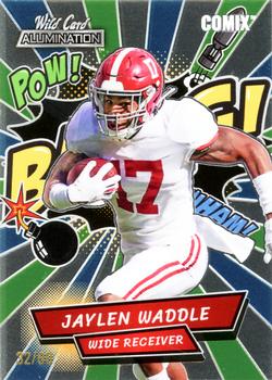 2021 Wild Card Alumination - Comix Black Chase Blue/Green #AC-15 Jaylen Waddle Front
