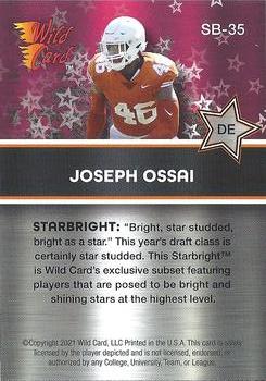 2021 Wild Card Alumination - Starbright Pink #SB-35 Joseph Ossai Back