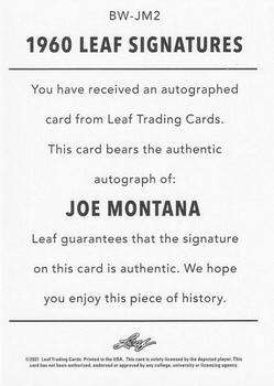 2021 Leaf Memories - 1960 Base Autographs Bronze #BW-JM2 Joe Montana Back
