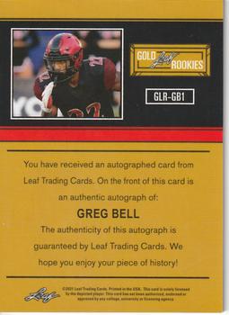 2021 Leaf Memories - 1991 Base Autographs Spectrum Green #GLR-GB1 Greg Bell Back