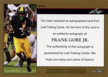 2021 Leaf Memories - 1992 Base Autographs Bronze #BG-FGJ Frank Gore Jr. Back
