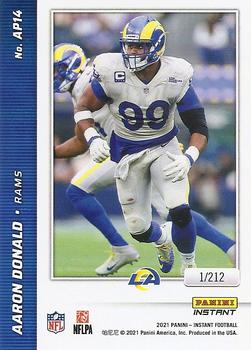 2021 Panini Instant NFL All-Pro #AP14 Aaron Donald Back