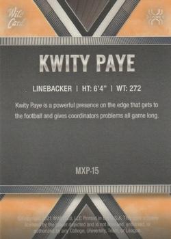 2021 Wild Card Matte - X-Plode Orange/Silver Black Matte in Black #MXP-15 Kwity Paye Back
