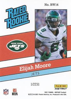 2021 Panini Instant Rated Rookie Retro #BW14 Elijah Moore Back