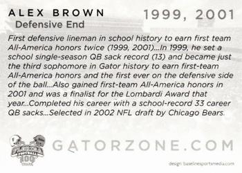2006 Florida Gators All-Americans #NNO Alex Brown Back