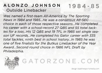 2006 Florida Gators All-Americans #NNO Alonzo Johnson Back