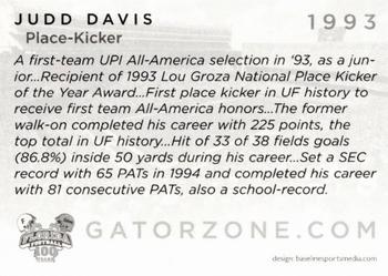 2006 Florida Gators All-Americans #NNO Judd Davis Back