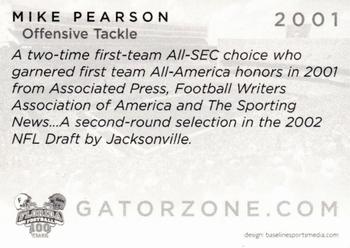 2006 Florida Gators All-Americans #NNO Mike Pearson Back