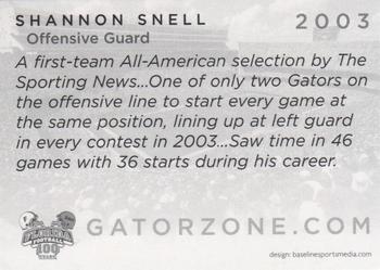 2006 Florida Gators All-Americans #NNO Shannon Snell Back