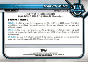 2021-22 Bowman University - Chrome Refractors #17 Marvin Mims Back