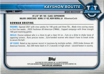 2021-22 Bowman University - Chrome Refractors #35 Kayshon Boutte Back