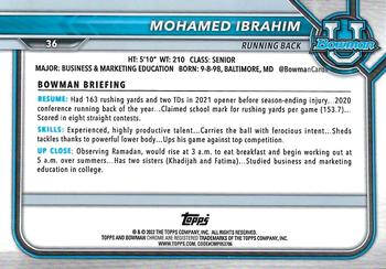 2021-22 Bowman University - Chrome Refractors #36 Mohamed Ibrahim Back