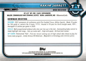 2021-22 Bowman University - Chrome Refractors #59 Rakim Jarrett Back