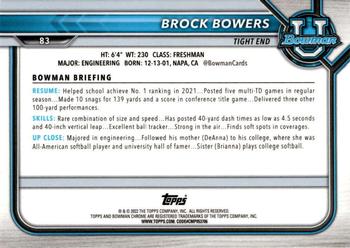 2021-22 Bowman University - Chrome Refractors #83 Brock Bowers Back