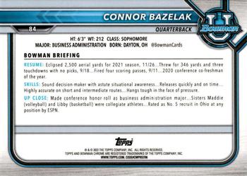 2021-22 Bowman University - Chrome Refractors #84 Connor Bazelak Back