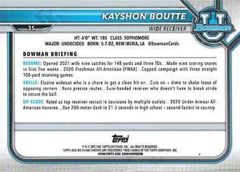 2021-22 Bowman University - Chrome Shimmer #35 Kayshon Boutte Back