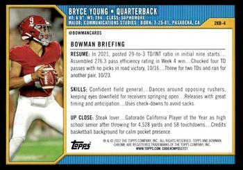 2021-22 Bowman University - 2000 Bowman #2KB-4 Bryce Young Back