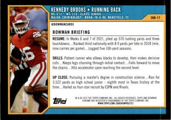 2021-22 Bowman University - 2000 Bowman #2KB-17 Kennedy Brooks Back