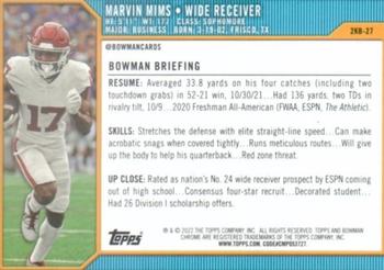 2021-22 Bowman University - 2000 Bowman #2KB-27 Marvin Mims Back