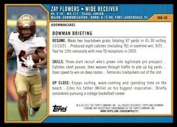 2021-22 Bowman University - 2000 Bowman #2KB-30 Zay Flowers Back