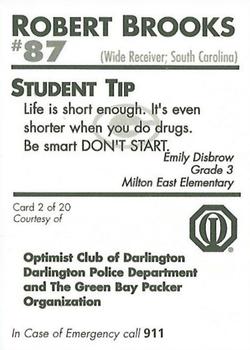 1996 Green Bay Packers Police - Optimist Club of Darlington, Darlington Police Department #2 Robert Brooks Back