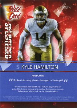 2021 Wild Card Alumination NIL - Splintered Red #ANSP-7 Kyle Hamilton Back