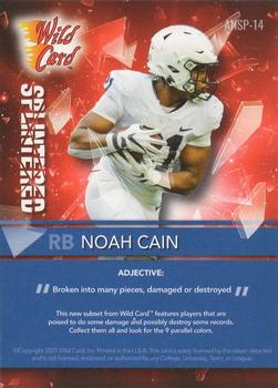 2021 Wild Card Alumination NIL - Splintered Red #ANSP-14 Noah Cain Back