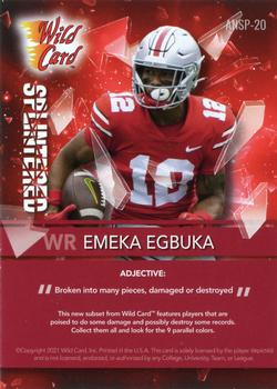 2021 Wild Card Alumination NIL - Splintered Red #ANSP-20 Emeka Egbuka Back