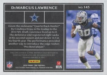 2021 Panini One - 2020 Panini One Football - Dual Patch Autographs Black #145 DeMarcus Lawrence Back