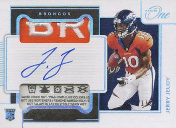 2021 Panini One - 2020 Panini One Football - Rookie Dual Patch Autographs Platinum #38 Jerry Jeudy Front