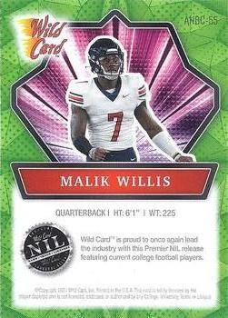 2021 Wild Card Alumination NIL - Green #ANBC-55 Malik Willis Back