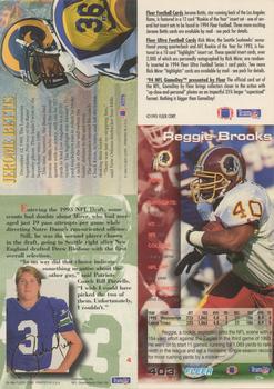 1995 Fleer Super Bowl XXIX Promo Sheet #4 / 8 / 403 Jerome Bettis / Rick Mirer / Reggie Brooks Back