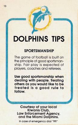 1981 Miami Dolphins Police #13 Bob Baumhower Back