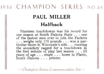 2001 Green Bay Packers 1936 Champion Series #24 Paul Miller Back